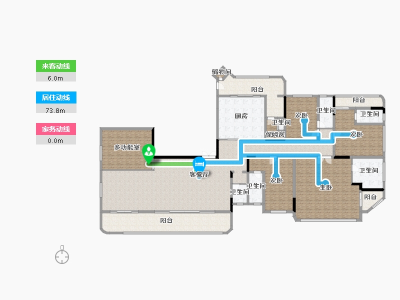 重庆-重庆市-花滩国际新城公园王府-336.44-户型库-动静线