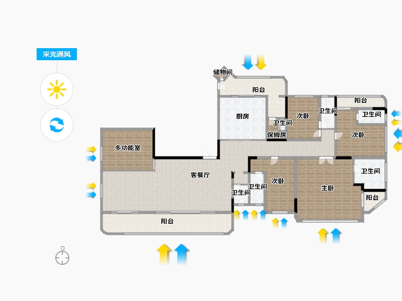 重庆-重庆市-花滩国际新城公园王府-336.44-户型库-采光通风