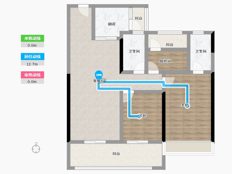 湖南省-长沙市-美的·云樾-95.54-户型库-动静线