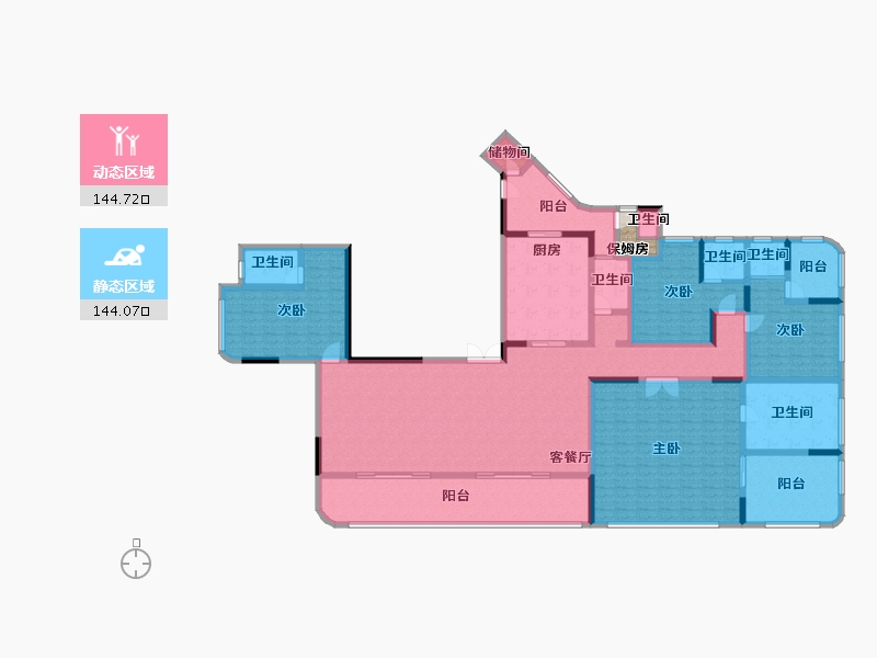 重庆-重庆市-花滩国际新城公园王府-263.89-户型库-动静分区