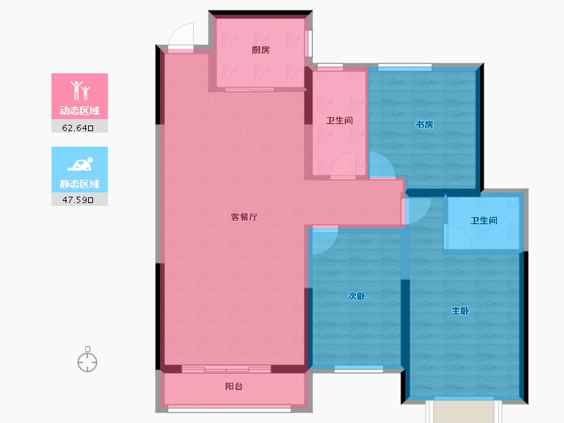 辽宁省-盘锦市-天力水榭春城-99.17-户型库-动静分区