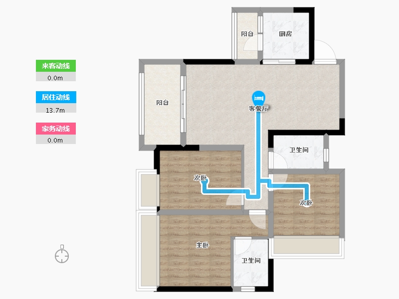 四川省-绵阳市-魏城森邦龙溪湾-82.42-户型库-动静线