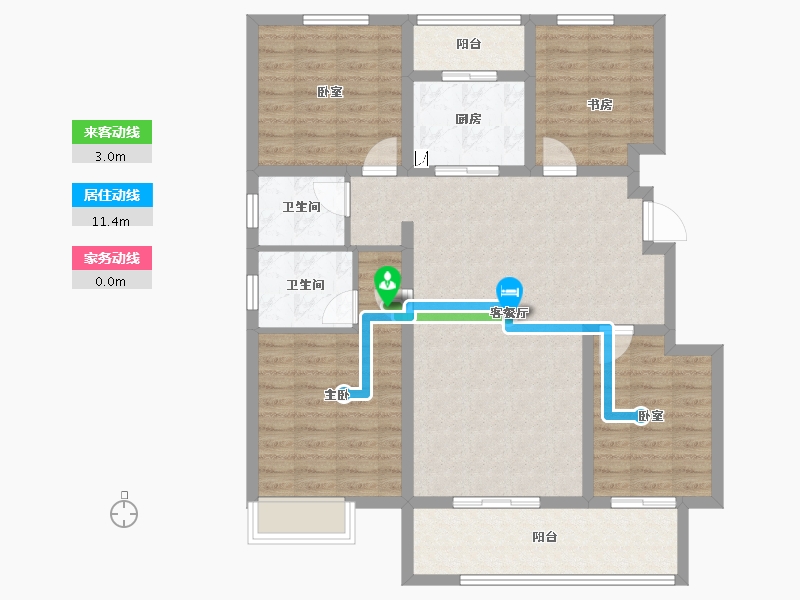 安徽省-六安市-众安玖珑府-108.82-户型库-动静线