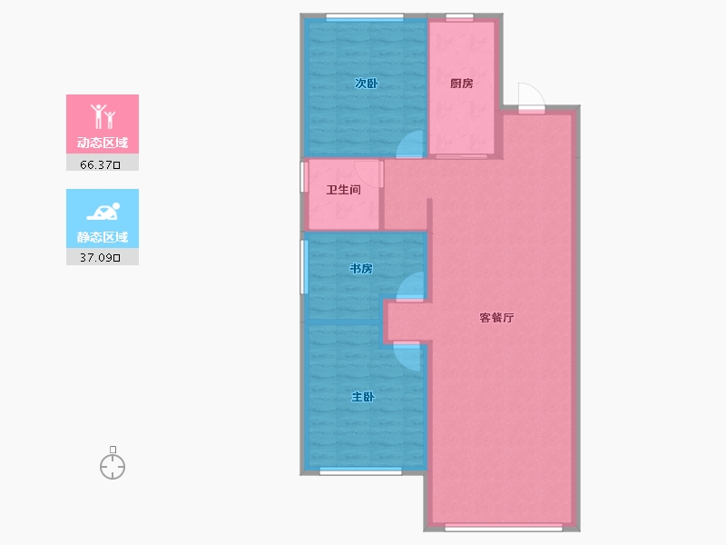 黑龙江省-哈尔滨市-华润置地崑崙御-94.40-户型库-动静分区