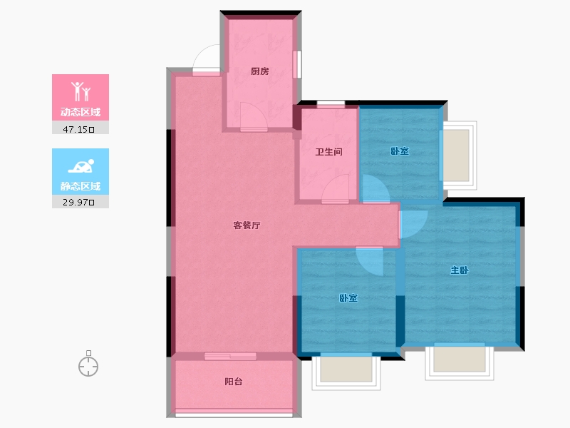 广东省-肇庆市-肇庆恒大帝景-68.80-户型库-动静分区