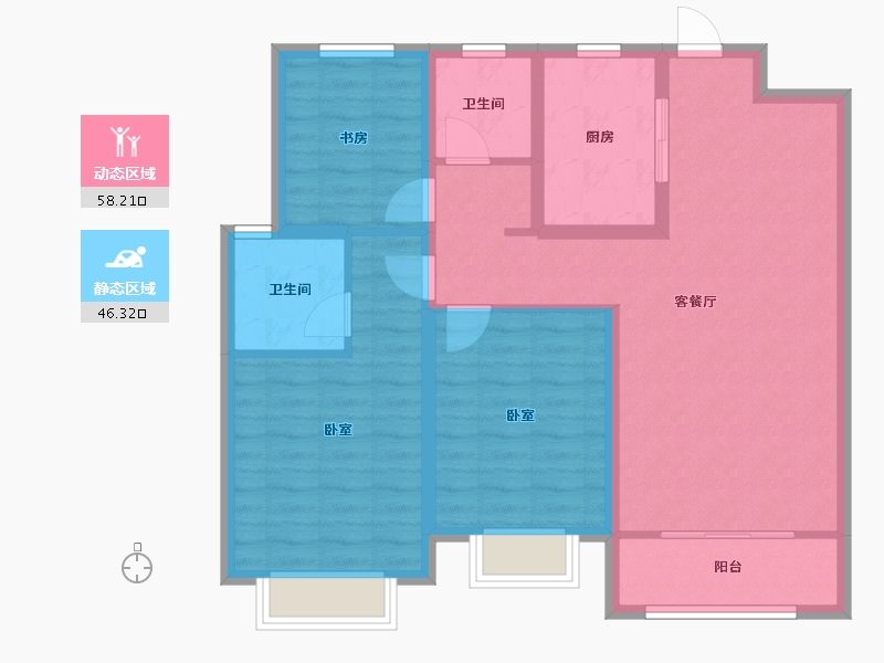 山东省-枣庄市-德圣风华里-93.60-户型库-动静分区