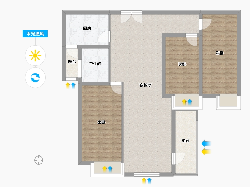 湖北省-黄石市-莲花湖·東景城-97.39-户型库-采光通风