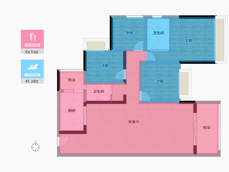 广东省-梅州市-创杰璟苑-101.85-户型库-动静分区