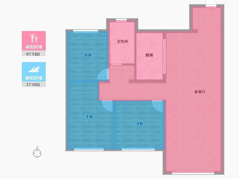 黑龙江省-哈尔滨市-华润置地崑崙御-94.40-户型库-动静分区