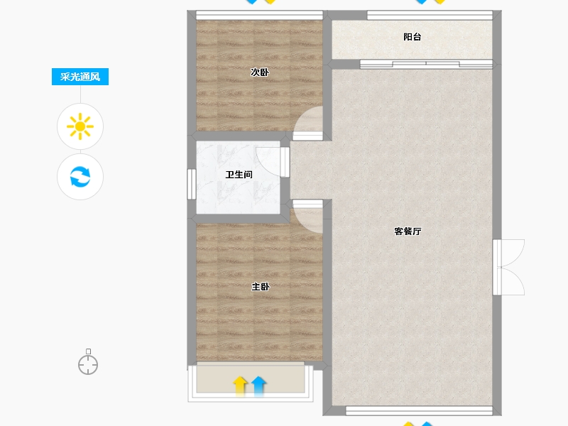 辽宁省-盘锦市-海泉湾霞光府-73.20-户型库-采光通风