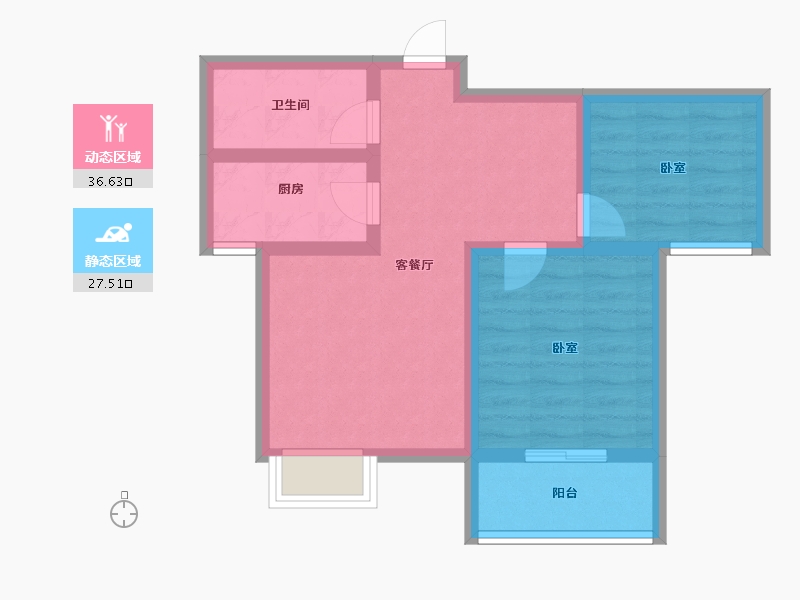 河北省-邢台市-滨河上智家园-56.01-户型库-动静分区