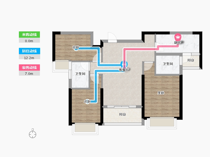 广东省-肇庆市-肇庆恒大帝景-74.29-户型库-动静线