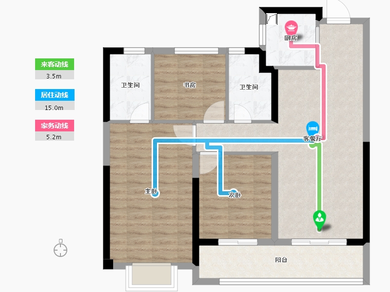 浙江省-杭州市-万科湖印光年府-80.94-户型库-动静线