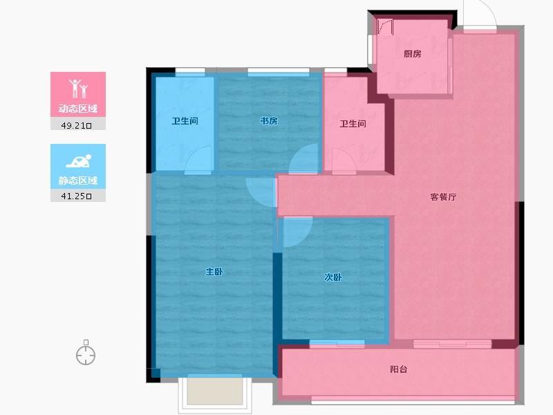 浙江省-杭州市-万科湖印光年府-80.94-户型库-动静分区