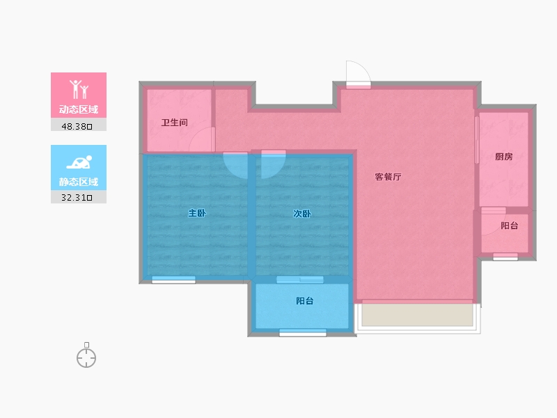 河北省-邢台市-旭阳学府西区-71.80-户型库-动静分区