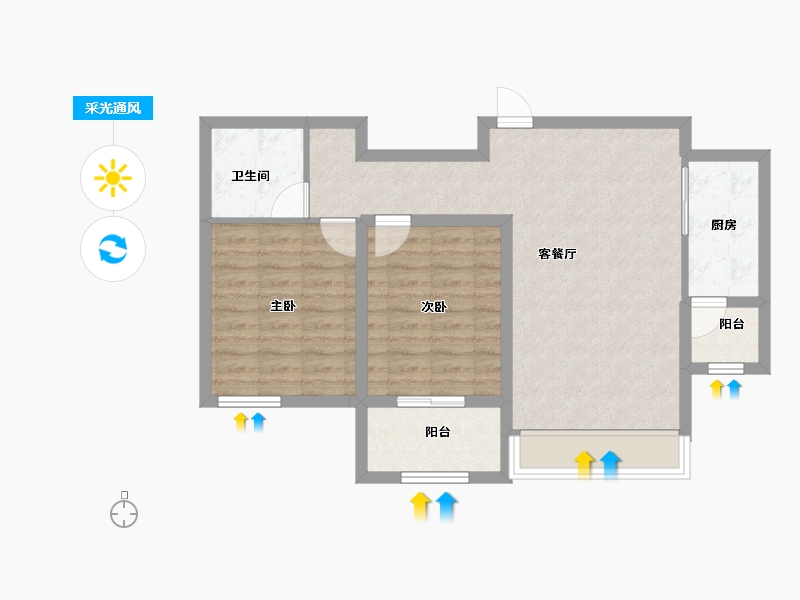 河北省-邢台市-旭阳学府西区-71.80-户型库-采光通风