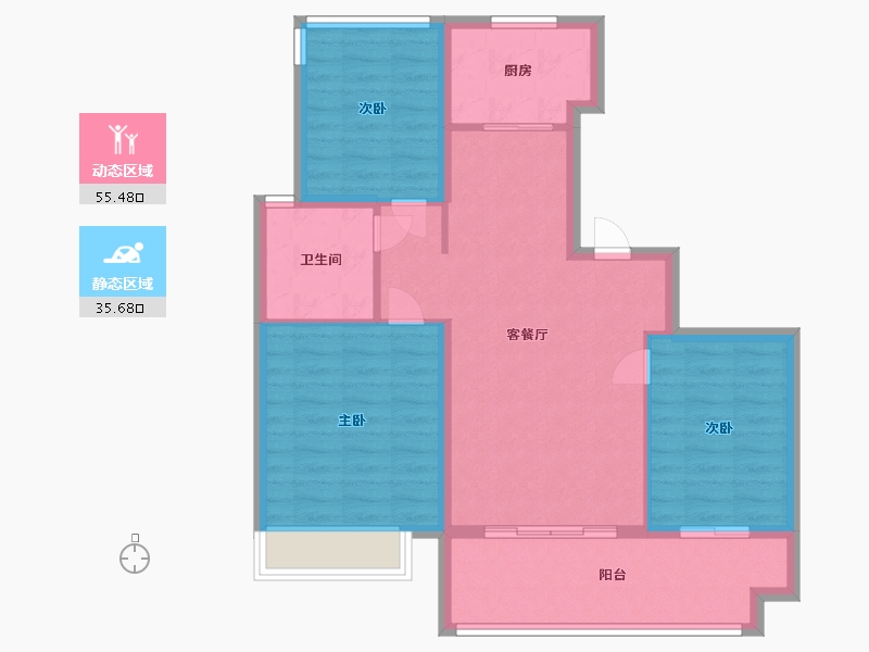 安徽省-合肥市-伟星玖玺台-82.00-户型库-动静分区