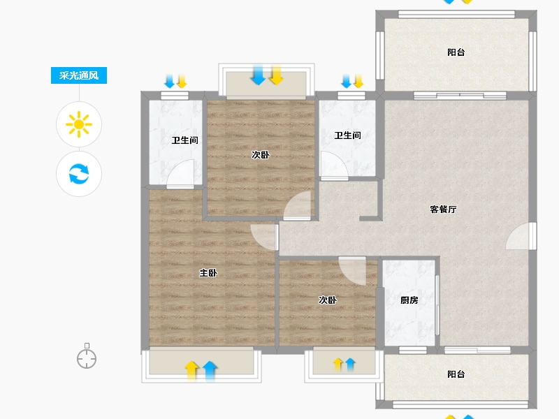 广东省-阳江市-浩大岭南新邨-97.46-户型库-采光通风