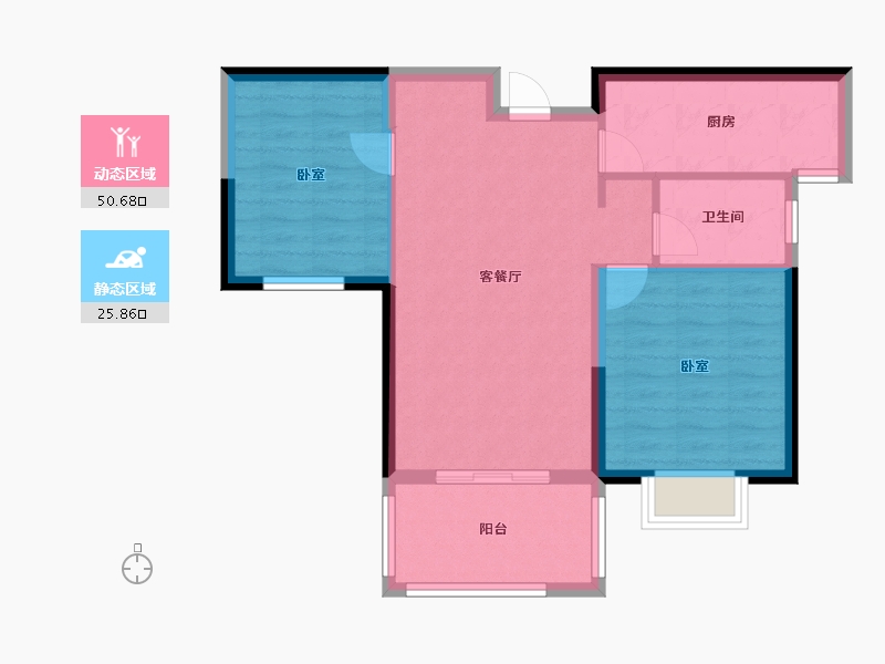 湖北省-随州市-千千水岸三期-68.95-户型库-动静分区