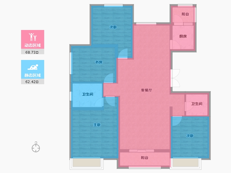 河北省-邢台市-旭阳学府西区-117.60-户型库-动静分区