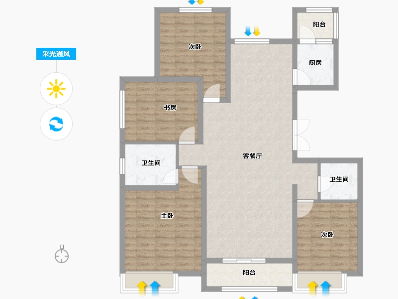 河北省-邢台市-旭阳学府西区-117.60-户型库-采光通风