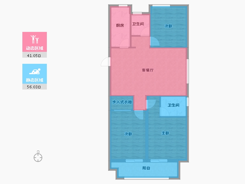 山东省-潍坊市-贵隆华府-87.80-户型库-动静分区