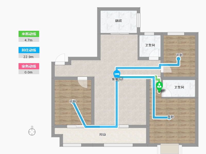 山东省-潍坊市-贵隆华府-91.24-户型库-动静线