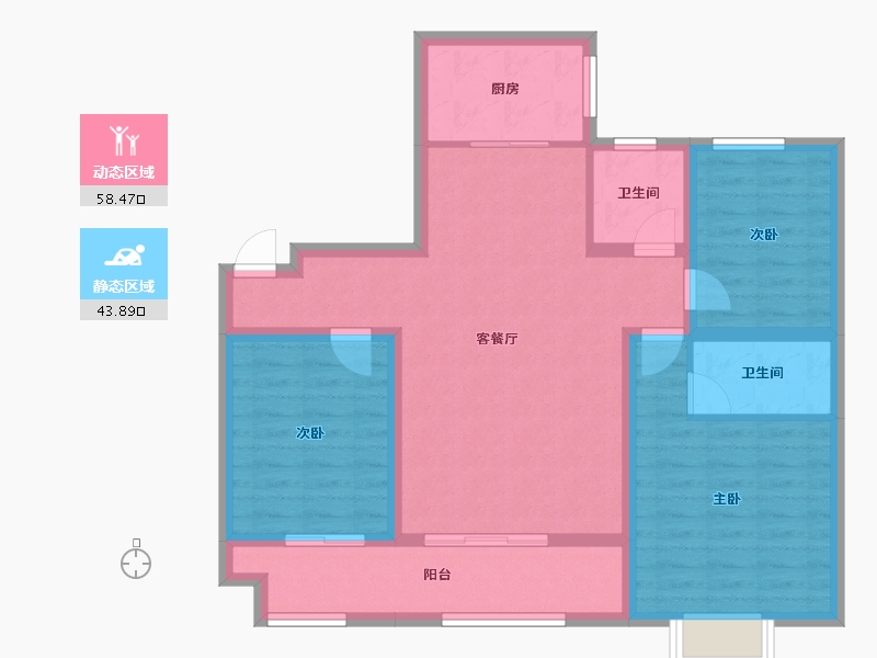 山东省-潍坊市-贵隆华府-91.24-户型库-动静分区