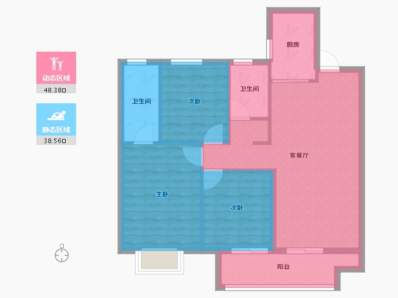 山东省-潍坊市-贵隆华府-78.40-户型库-动静分区