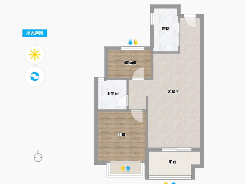 河南省-安阳市-安阳建业君邻大院-58.48-户型库-采光通风