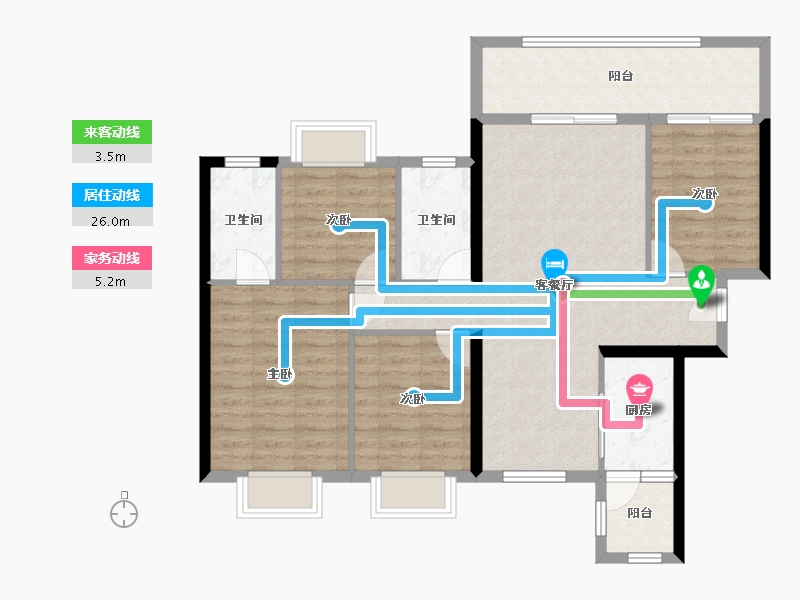 广西壮族自治区-南宁市-北湖中路雅苑B区-99.87-户型库-动静线