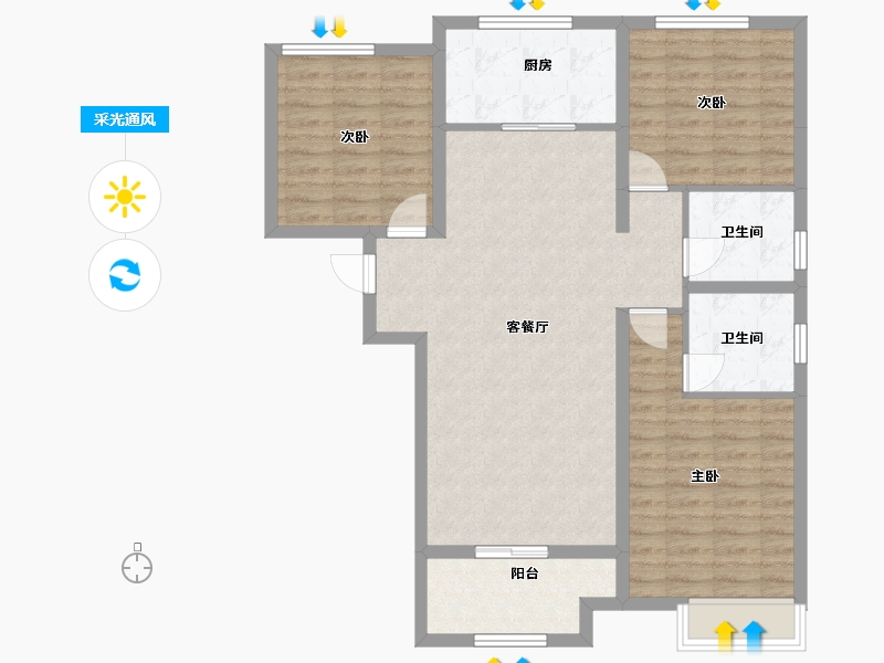 河北省-邢台市-旭阳学府西区-97.11-户型库-采光通风