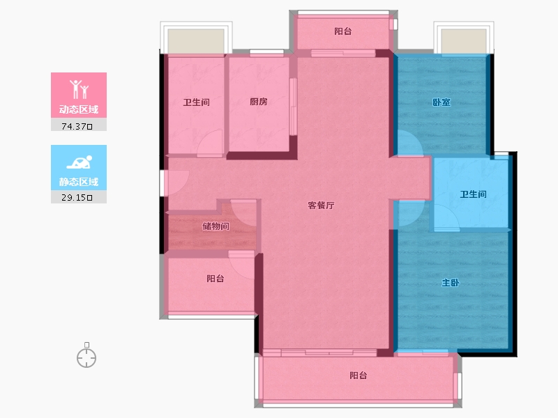 广东省-阳江市-绿地阳江城际空间站-92.78-户型库-动静分区