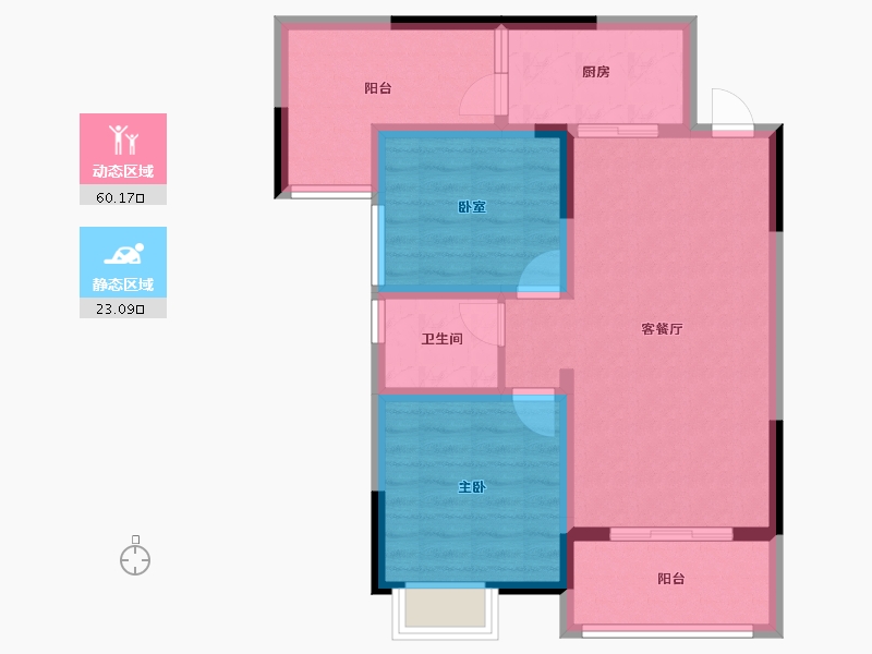 重庆-重庆市-奥园誉峯-73.85-户型库-动静分区