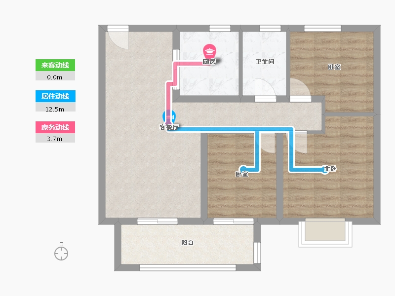 江苏省-苏州市-恒顺·锦润华庭-72.00-户型库-动静线