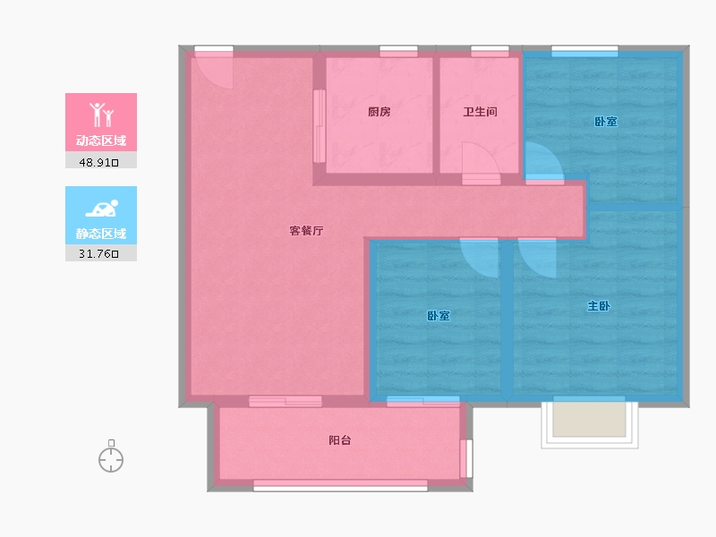 江苏省-苏州市-恒顺·锦润华庭-72.00-户型库-动静分区