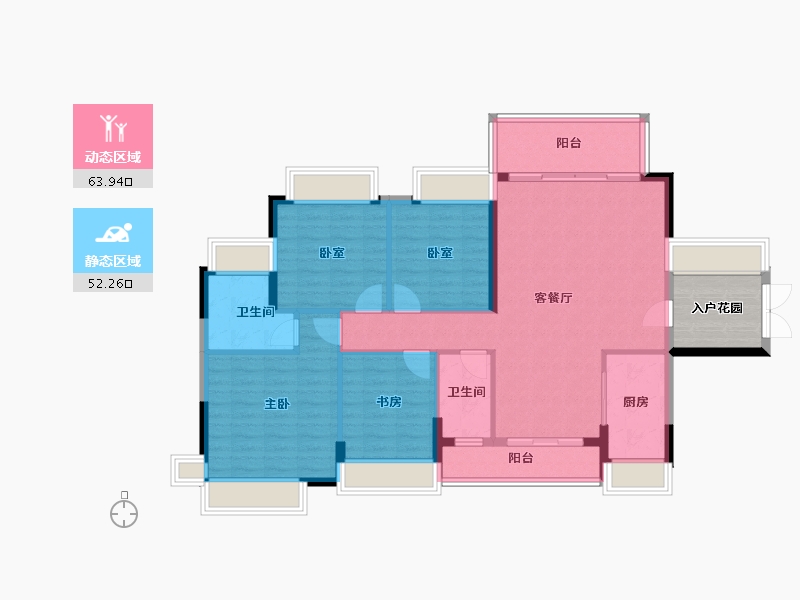 广东省-韶关市-欧浦御龙湾-111.34-户型库-动静分区