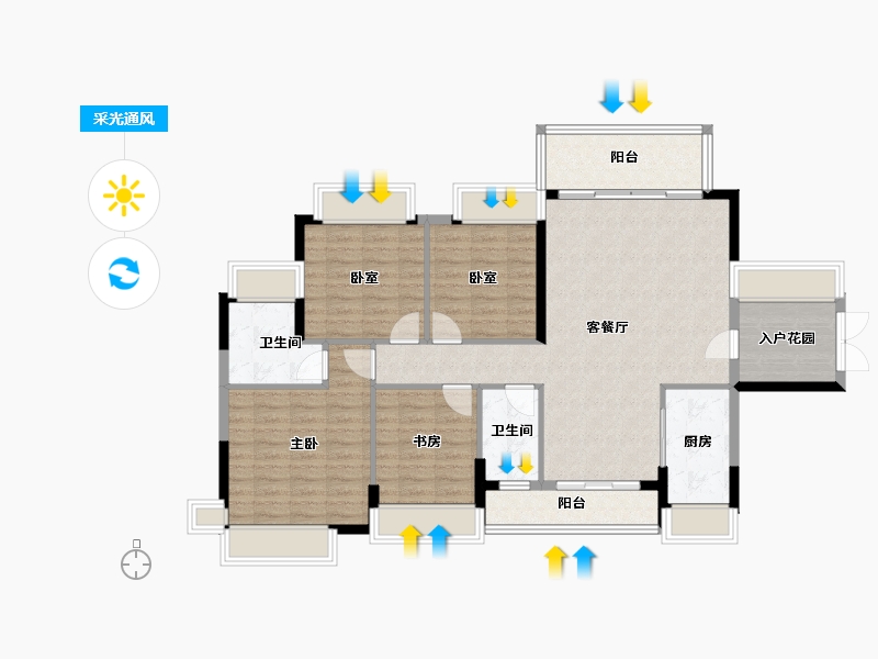 广东省-韶关市-欧浦御龙湾-111.34-户型库-采光通风