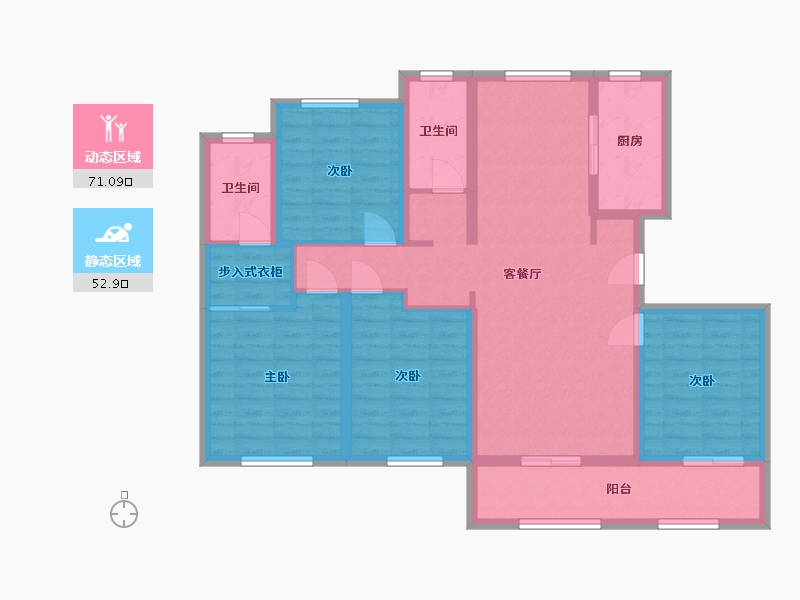 江苏省-南通市-雅居乐中央公馆-130.00-户型库-动静分区