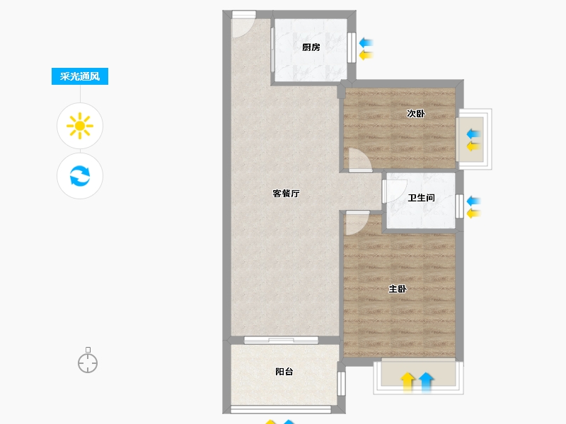 广东省-阳江市-浩大岭南新邨-63.20-户型库-采光通风