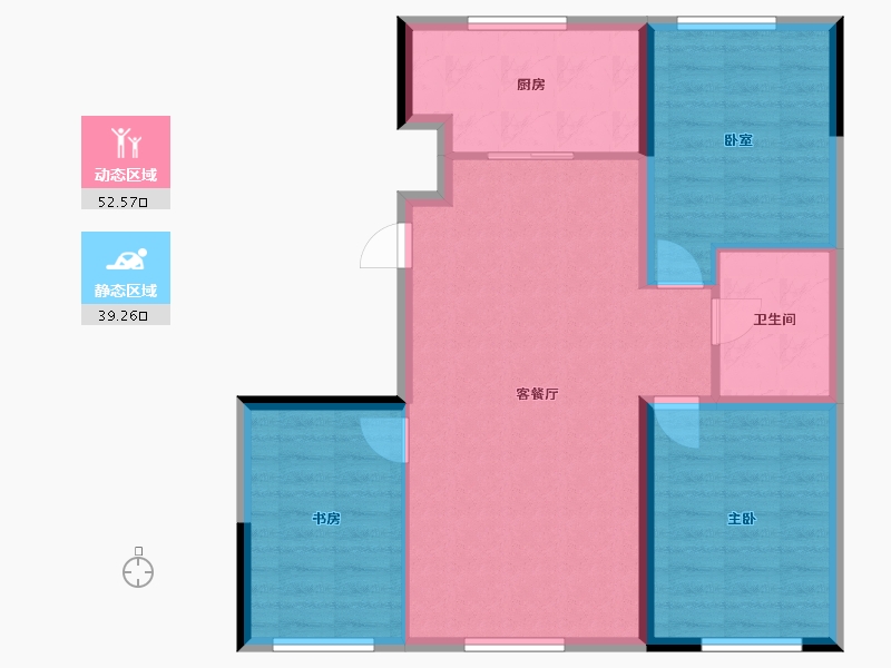 辽宁省-盘锦市-总部生态城·泰郡四期-83.17-户型库-动静分区