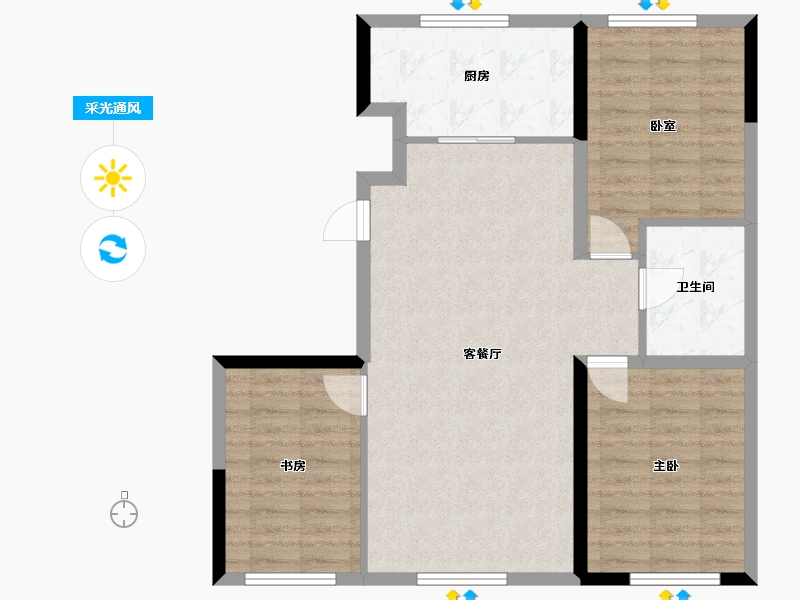 辽宁省-盘锦市-总部生态城·泰郡四期-83.17-户型库-采光通风