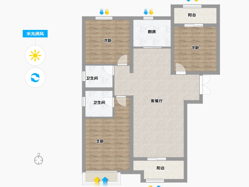 河北省-邢台市-旭阳学府西区-97.60-户型库-采光通风