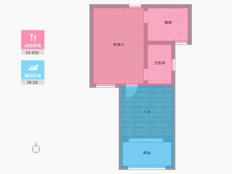 河南省-信阳市-四季花城Ⅰ期牡丹园-42.37-户型库-动静分区