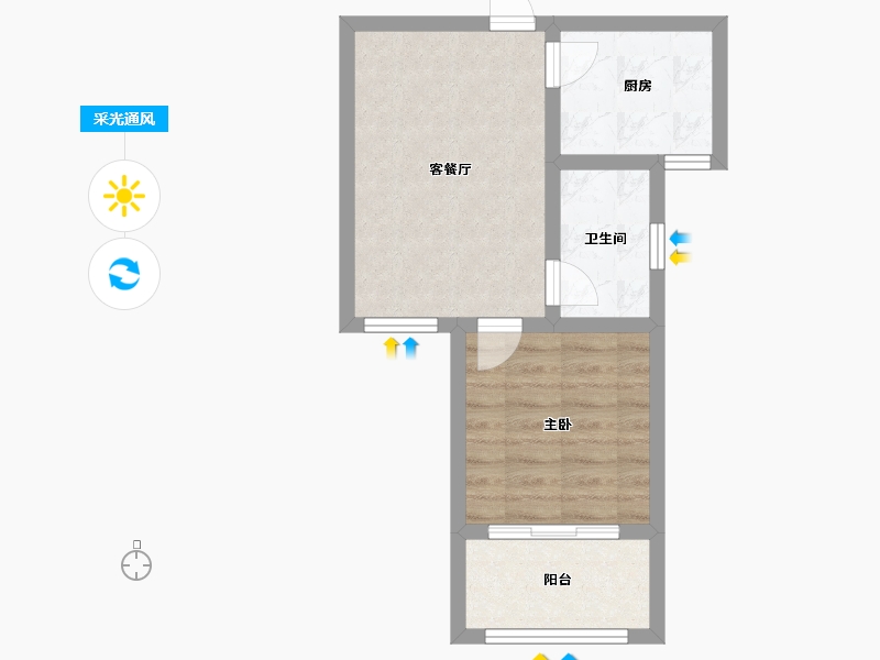 河南省-信阳市-四季花城Ⅰ期牡丹园-42.37-户型库-采光通风