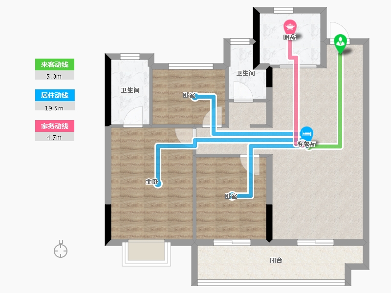 福建省-南平市-世茂阳光城·璀璨滨江-84.80-户型库-动静线