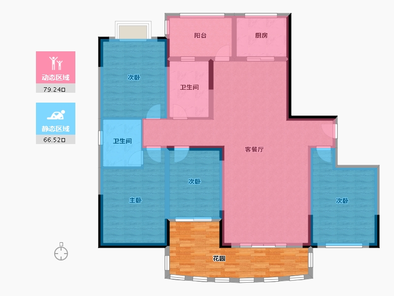 湖北省-鄂州市-书香曼城-148.07-户型库-动静分区