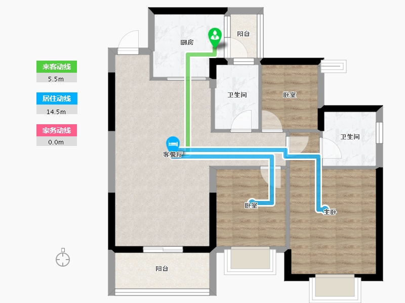 广东省-肇庆市-肇庆恒大帝景-76.80-户型库-动静线