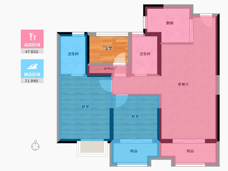 福建省-漳州市-经发湖畔首府-70.40-户型库-动静分区