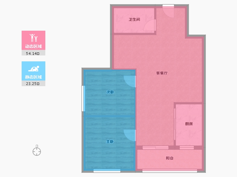 湖北省-鄂州市-书香曼城-70.40-户型库-动静分区